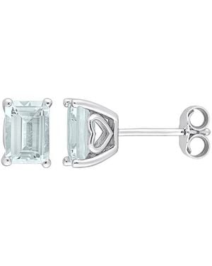 Rina Limor Silver 1.90 Ct. Tw. Aquamarine Studs - Metallic