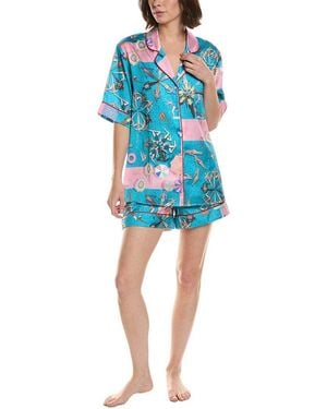 Karen Mabon 2Pc Print Pyjama Set - Blue