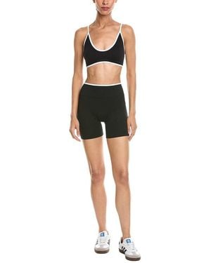 Marion 2Pc 5.5In Contrast Bra & High Rise Yoga Short Set - Black