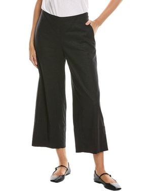 Vince Linen-Blend Crop Wide Pant - Black
