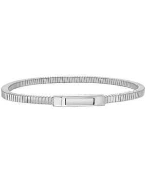 Italian Silver Italian Cubogas Chain Bracelet - White