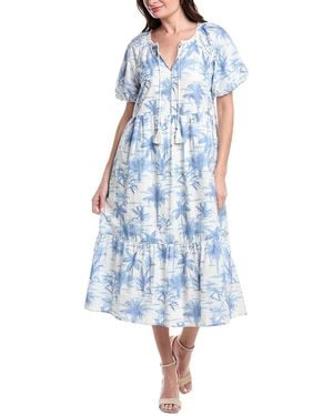 Tommy Bahama Fortuna Fronds Midi Dress - Blue