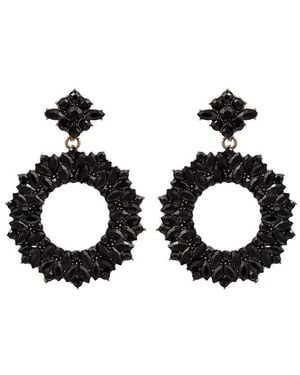 Eye Candy LA Luxe Collection Crystal Riley Loop Earrings - Black