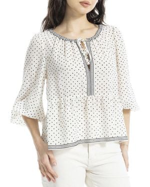 Max Studio Ballon Sleeve Blouse - Grey