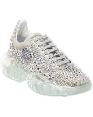 Jimmy Choo Diamond/f Suede Trainer - White