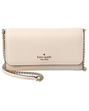Kate Spade Darcy Refined Grain Leather Chain Wallet Crossbody - Natural