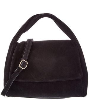 Italian Leather Pauline Leather Top Handle Bag - Black