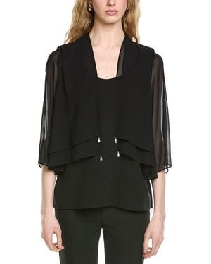 Joseph Ribkoff Top With Detachable Chiffon Shawl - Black