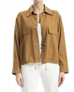 Max Studio Linen-Blend Jacket - Metallic