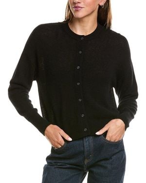 Hannah Rose Drop Shoulder 100% Cashmere Cardigan - Black