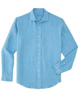J.McLaughlin Gramercy Linen Woven Shirt - Blue