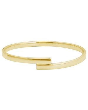 Italian Gold 14K Hinge Bangle Bracelet - White