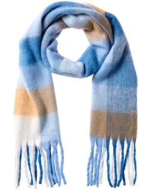 La Fiorentina Plush Fringe Scarf - Blue