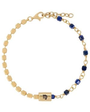 Karma and Luck Zodiac Plated Lapis Beaded Bracelet - Metallic