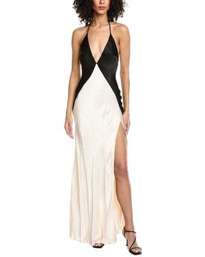 slim fit dress slacks Paneled Maxi Bias Dress