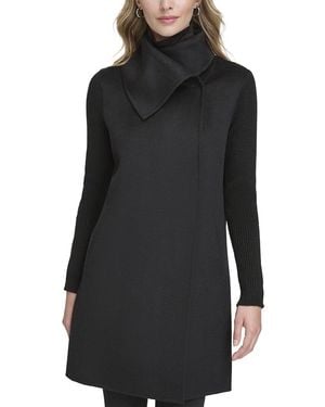 Kenneth Cole Asymmetrical Wool-blend Jacket - Black
