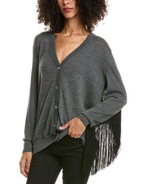 Prada Fringed Wool Cardigan - Grey