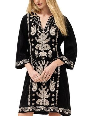 Johnny Was Petite Seamed Swing Mini Dress - Black