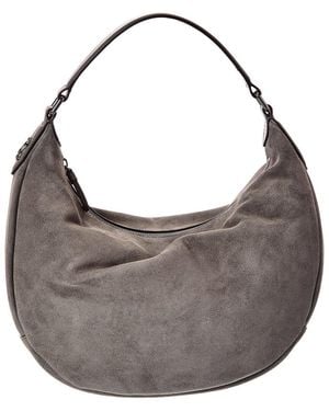 Jimmy Choo Bets Medium Suede Hobo Bag - Grey