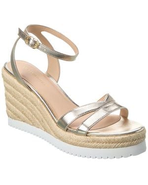 Stuart Weitzman Catlina Leather Espadrille Wedge Sandal - Metallic