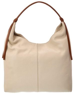 Italian Leather Naya Leather Top Handle Bag - Natural