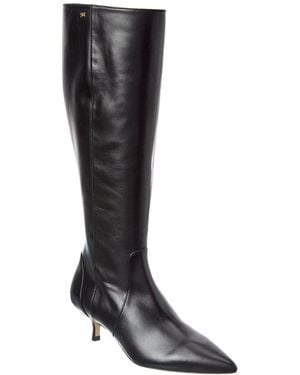 Stuart Weitzman Mara 50 Zip Leather Knee-High Boot - Black