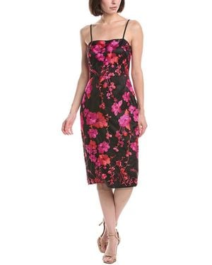 Eliza J Sleeveless Printed Midi Dress - Red