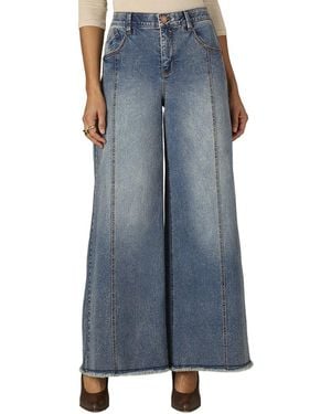 Wit & Wisdom Mid Artisanal Skyrise Round Up Wider Leg Jean - Blue