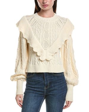 Saltwater Luxe Ruffle Front Jumper - White