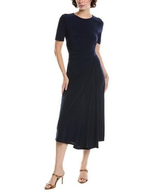 Maison Tara Ruched Midi Dress - Blue