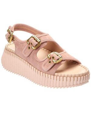 Chloé Nama Suede Sandal - Pink