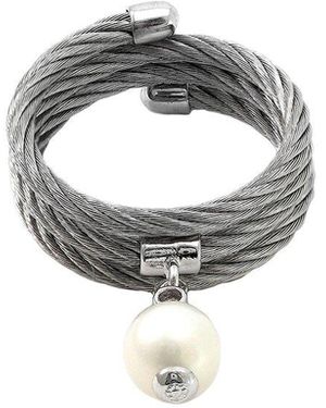 Diamond Select Cuts 0.01 Ct. Tw. Diamond & 5.5-6.5Mm Pearl Ring - Metallic