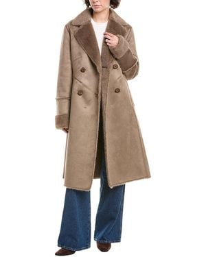 Via Spiga Waist Dart Coat - Natural