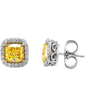 Diana M. Jewels Fine Jewellery 18K & Platinum 4.42 Ct. Tw. Diamond Studs - Metallic