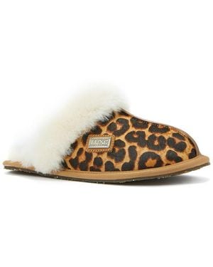 Australia Luxe Closed Mule Leather Slipper - Brown