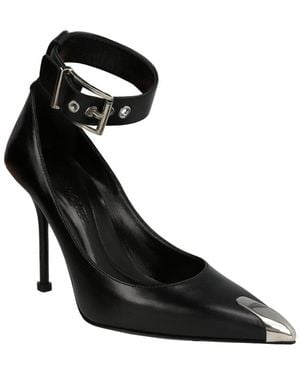 McQueen Buckle Leather Pump - Black