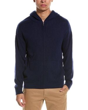 Brodie Cashmere Wool & Cashmere-Blend Zip Hoodie - Blue