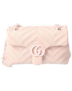 Gucci Gg Marmount Small Leather Shoulder Bag - Pink