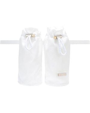Ferragamo Double-Bottle Leather Belt Bag - White