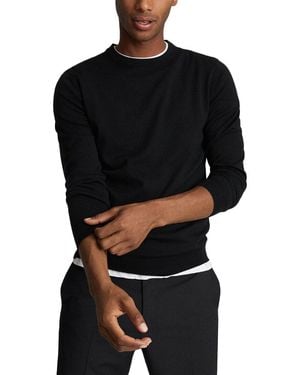 Reiss Wessex Wool Crewneck Interest Jumper - Black