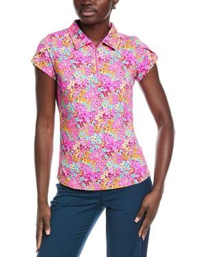 IBKUL Tulip Sleeve Polo Shirt - Red