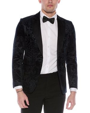 BOSS Slim Fit Jacquard Velvet Jacket - Black
