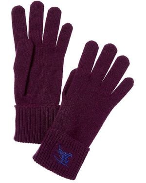 Burberry Ekd Cashmere-Blend Gloves - Purple