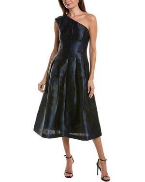 Kay Unger Carlan Jacquard Midi Dress - Black