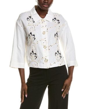 Vince Camuto Linen-Blend Top - White