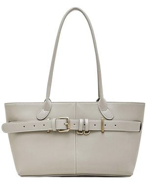 Adele Berto Leather Tote - Grey