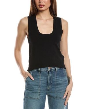 7 For All Mankind Scoop Neck Shell - Black