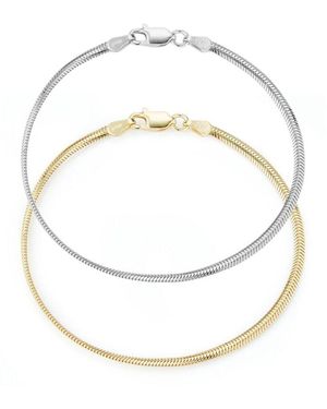 Glaze Jewelry 18k Over Silver Snake Chain Bracelet - White