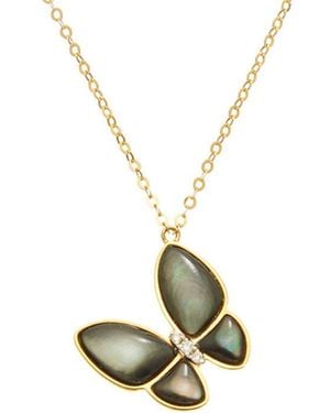 Maitre De Diamant 18K 0.02 Ct. Tw. Diamond & Pearl Necklace - Metallic