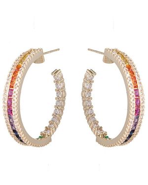 Eye Candy LA Cz Sophia Rainbow Hoops - White